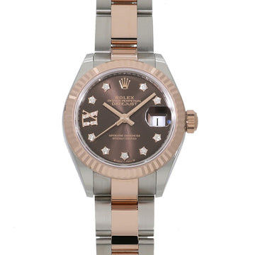 ROLEX Datejust 28 279171G Random Chocolate x 9P Star/IX Diamond Ladies Watch