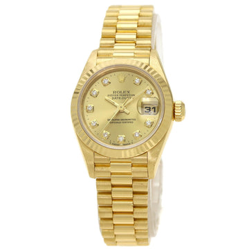 Rolex 69178G Datejust 10P diamond watch K18 yellow gold/K18YG ladies
