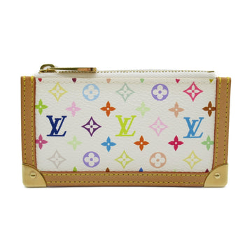 LOUIS VUITTON Pochette Craie key holder White Blanc Monogram Multicolore PVC coated canvas M92655