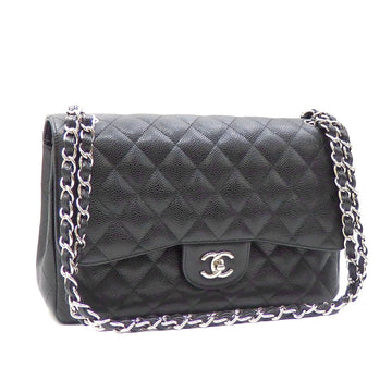 Chanel Bag Matelasse 30 Ladies Black Silver Caviar Skin Cocomark
