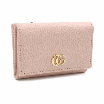 GUCCI Folio Wallet GG Marmont Medium Card Case Women's Pink Leather 644407