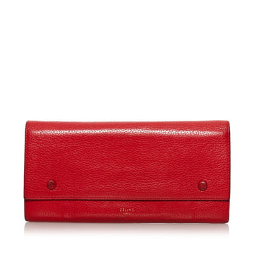 Celine Long Wallet Red Leather Ladies CELINE