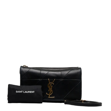 SAINT LAURENT Chain Shoulder Bag 517614 Black Gold Leather Women's