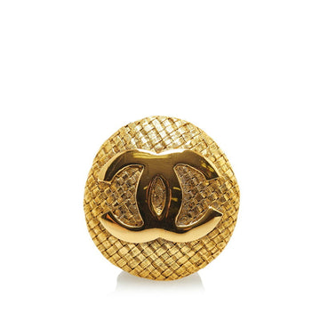 CHANEL Deca Coco Mark Brooch Gold Plated Ladies