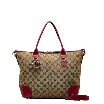 GUCCI GG Canvas Women's GG Canvas Handbag,Shoulder Bag Beige,Red Color