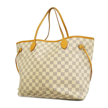 LOUIS VUITTON Tote Bag Damier Azur Neverfull MM N51107 White Ladies