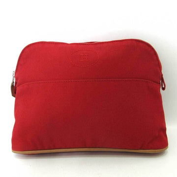 HERMES Accessories Bolide Pouch MM Red Makeup Women's Cotton