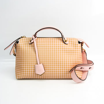 FENDI By The Way Gingham Plaid 8BL146 Women's Leather Handbag,Shoulder Bag Beige,Light Pink,Yellow