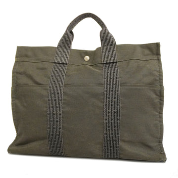 HERMESAuth  Her Line Ale Line MM Women's Canvas Tote Bag Gray
