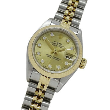 ROLEX Datejust 69173G W watch ladies 10P diamond automatic winding AT stainless steel SS gold YG combination polished