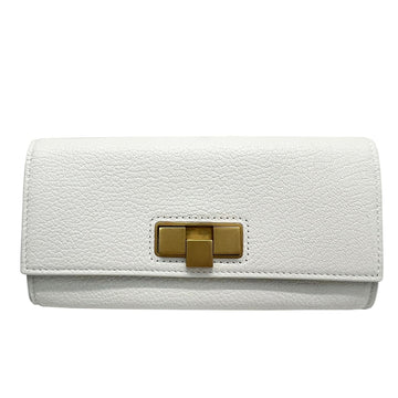 BOTTEGA VENETA Continental long wallet 629557 VA971 9033 Gold metal fittings Antique Women's off-white white leather