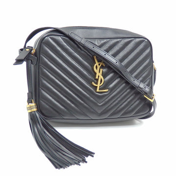 SAINT LAURENT shoulder bag camera ladies black leather 612544 tassel