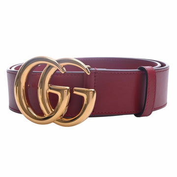 GUCCI GG Marmont Leather Belt #85/34 406831 Red 99.5cm Women's