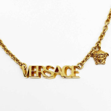 VERSACE Medusa Necklace Logo Gold Color Accessory Men's Women's Fashion USED