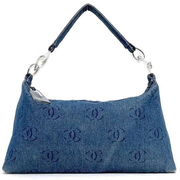 CHANEL Bag Blue Clear Silver Coco Mark Plastic 7th  Chain Women's