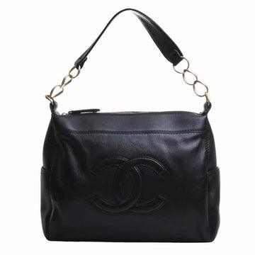 CHANEL Leather Coco Mark One Shoulder Bag - Black