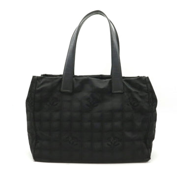 Chanel New Line Tote MM Bag Shoulder Nylon Jacquard Leather Black A15991