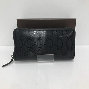 GUCCI GG Imprime Round Zip Long Wallet 307937 Black