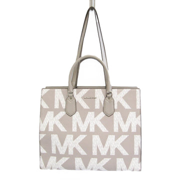 MICHAEL KORS Everly Lg Conv Tote 35S1SZTT3B Women's PVC,Leather Tote Bag Gray,White