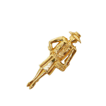 CHANEL mademoiselle brooch gold plated ladies