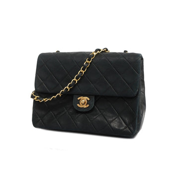 CHANELAuth  Matelasse Single Chain Women's Leather Shoulder Bag Black