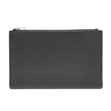 HERMES EA Zip PM Passport Case Black Togo B Engraved Card Ladies Men's Bifold