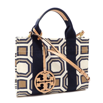 TORY BURCH Handbag Women's Brown Navy Shoulder