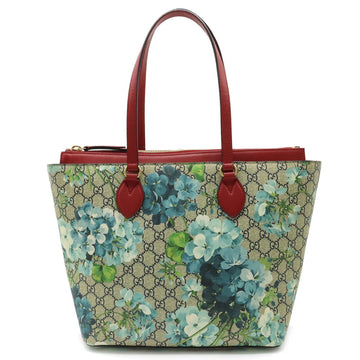 GUCCI GG Blooms Supreme Tote Bag Shoulder Flower PVC Leather Beige Red Multicolor 415721