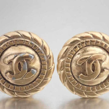 CHANEL earrings here mark gold metal material ladies