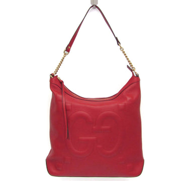 GUCCI Interlocking G 453562 Women's Leather Shoulder Bag Red Color