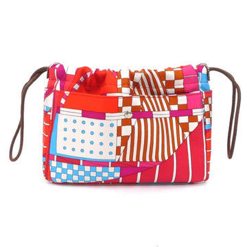 HERMES Pouch Bag In Fool Bi 20 Silk/Vau Barenia Multicolor Women's