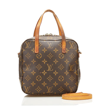 LOUIS VUITTON Monogram Spontini Handbag Shoulder Bag M47500 Brown PVC Leather Ladies