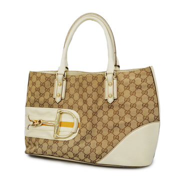 GUCCIAuth  Horsebit Tote Bag 137385 Women's GG Canvas Tote Bag Beige,Ivory