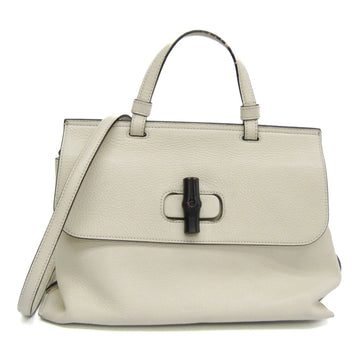 GUCCI Daily Bamboo 392013 Women's Leather,Bamboo Handbag,Shoulder Bag Cream