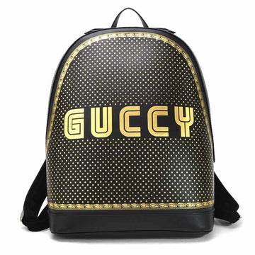 GUCCI Backpack GUCCY xMAGNETISMO Black x Gold Leather  Men's 419584