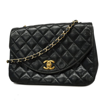 Chanel Matelasse Single Chain Women's Leather Shoulder Bag Black