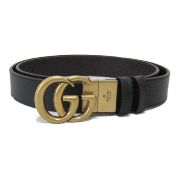 GUCCI Reversible belt double G buckle belt Black Brown leather 643847CAO2T1062100