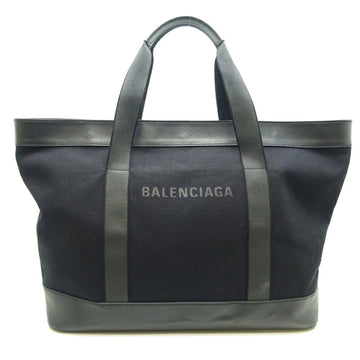 Balenciaga Navy Tote Women's and Men's Handbag 479290 Leather Black