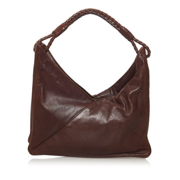 Bottega Veneta Intrecciato Handbag Brown Leather Ladies BOTTEGAVENETA