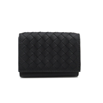 BOTTEGA VENETA Intrecciato Tri-Fold Wallet Black leather 515385-VO0B2/8885