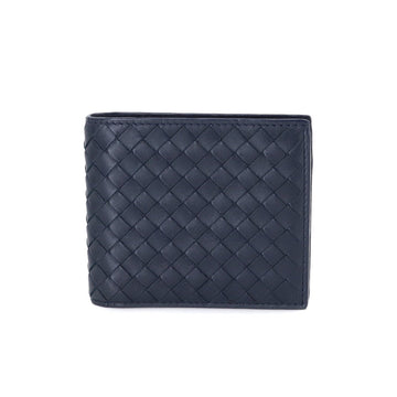 BOTTEGA VENETA Intrecciato folio wallet leather navy 193642 Wallet