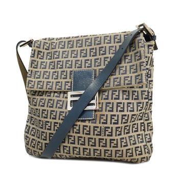 FENDI Shoulder Bag Zucca Canvas Navy Ladies