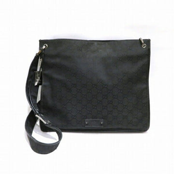 GUCCI 90656 black GG canvas diagonal bag shoulder unisex