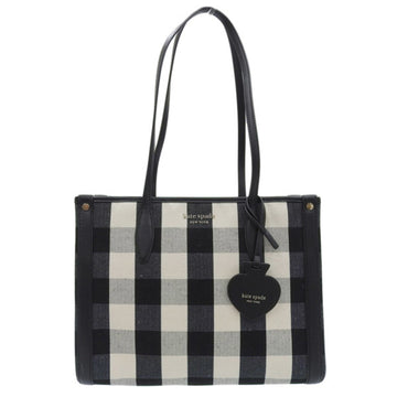 KATE SPADE fabric gingham check tote bag black ladies