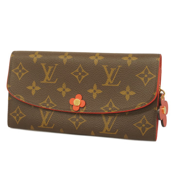 LOUIS VUITTONAuth  Monogram Portefeuille Emily M62941 Long Wallet Coquelicots