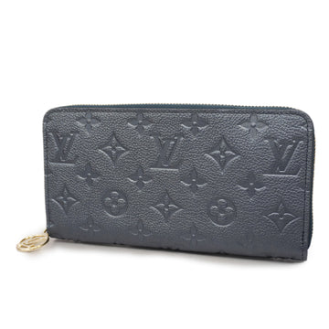 LOUIS VUITTONAuth  Monogram Empreinte Zippy Wallet Navy Blue M82838 Long Wallet