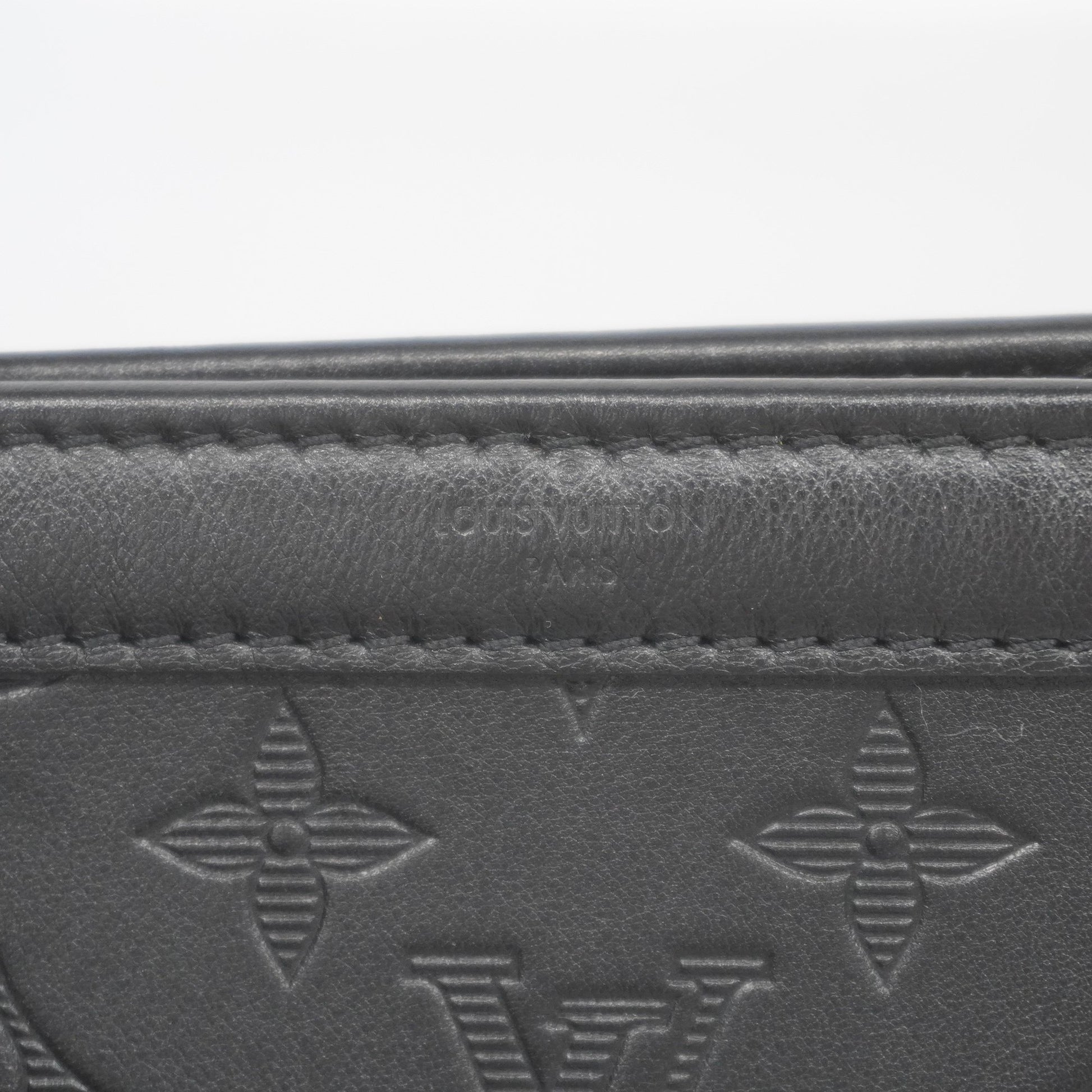 LOUIS VUITTON Monogram Shadow Gaston Wearable Wallet Shoulder Bag Leat