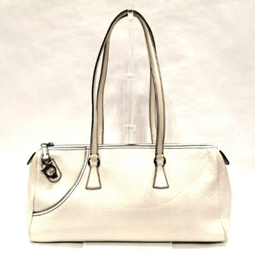 SALVATORE FERRAGAMO Ferragamo Gancini Leather White One Shoulder Bag Ladies