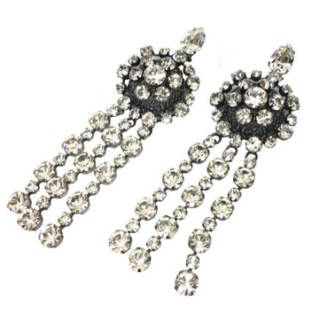 Gucci earrings rhinestone swing silver color ladies aq4872