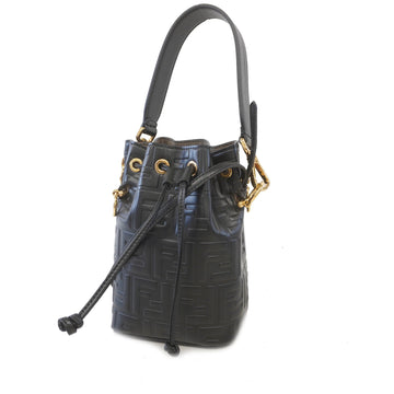 Fendi 2way bag Zucca leather black gold metal